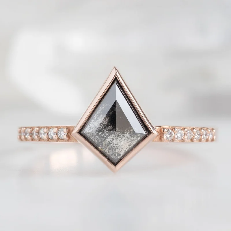 Victorian style engagement rings-The Willow Ring | 0.92ct Kite Black Diamond in 14K Rose Gold