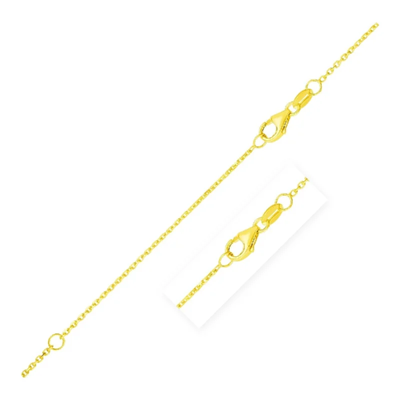 Fiber tassel necklaces-Double Extendable Cable Chain Necklace in 14k Yellow Gold (0.8mm) 18" Inches