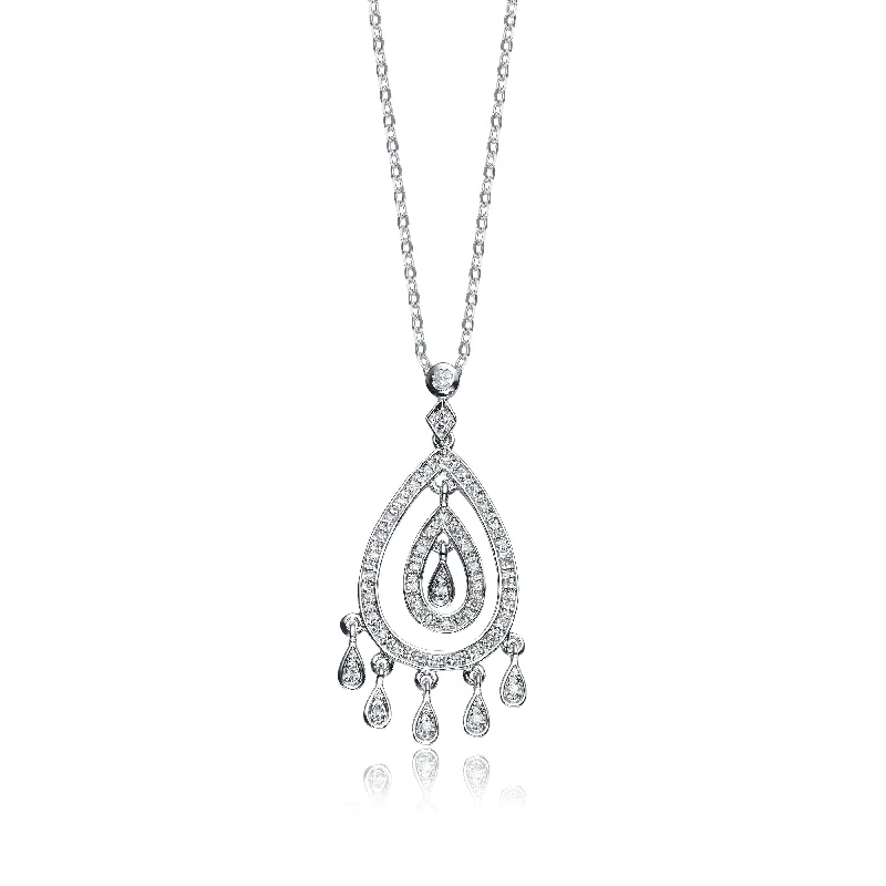 Trio birthstone necklaces-Antoinette Droplet Pendant Necklace