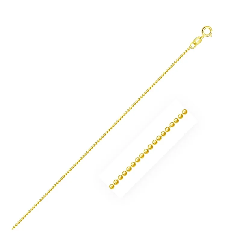 Trio birthstone necklaces-14k Yellow Gold Diamond-Cut Bead Chain Necklace 1.0mm