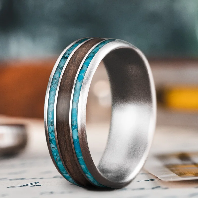 Flex open rings-Custom Design - 3-Inlay Wide Center Ring kdXeYpO_58ag_El8iDPb5YPF