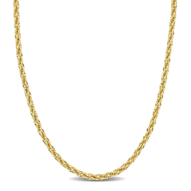 Daisy flower necklaces-Miadora 3mm Infinity Rope Chain Necklace in 14k Yellow Gold-20 in