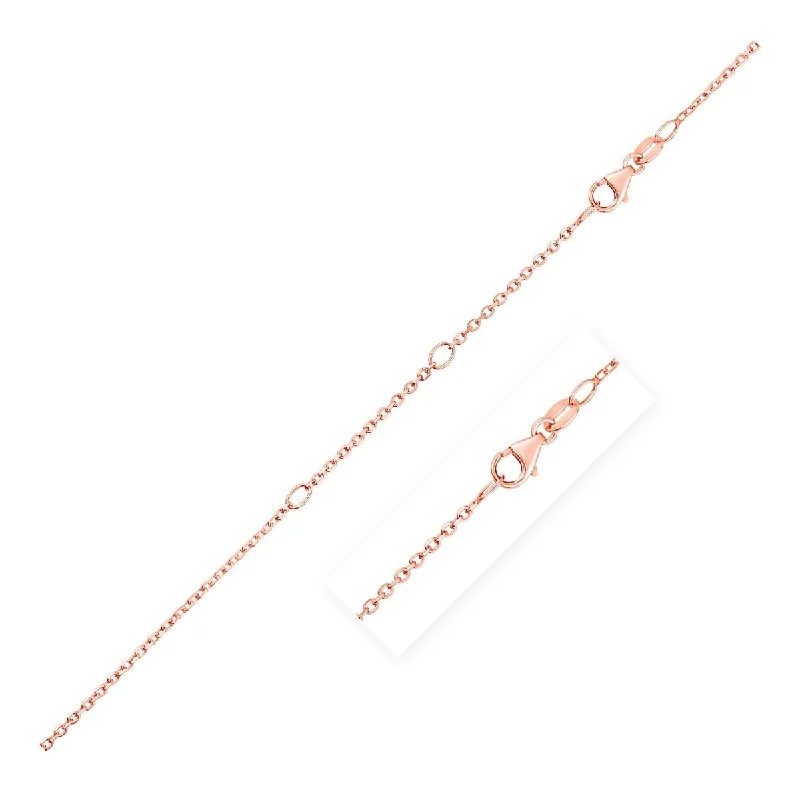 Drape-style necklaces-Double Extendable Cable Chain Necklace in 14k Rose Gold (1.2mm) 18" Inches