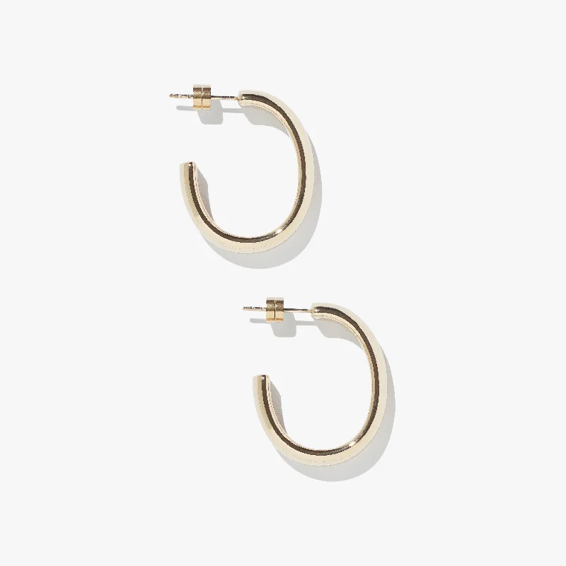 Reef knot earrings-FINAL SALE Timebend Oval Hoops