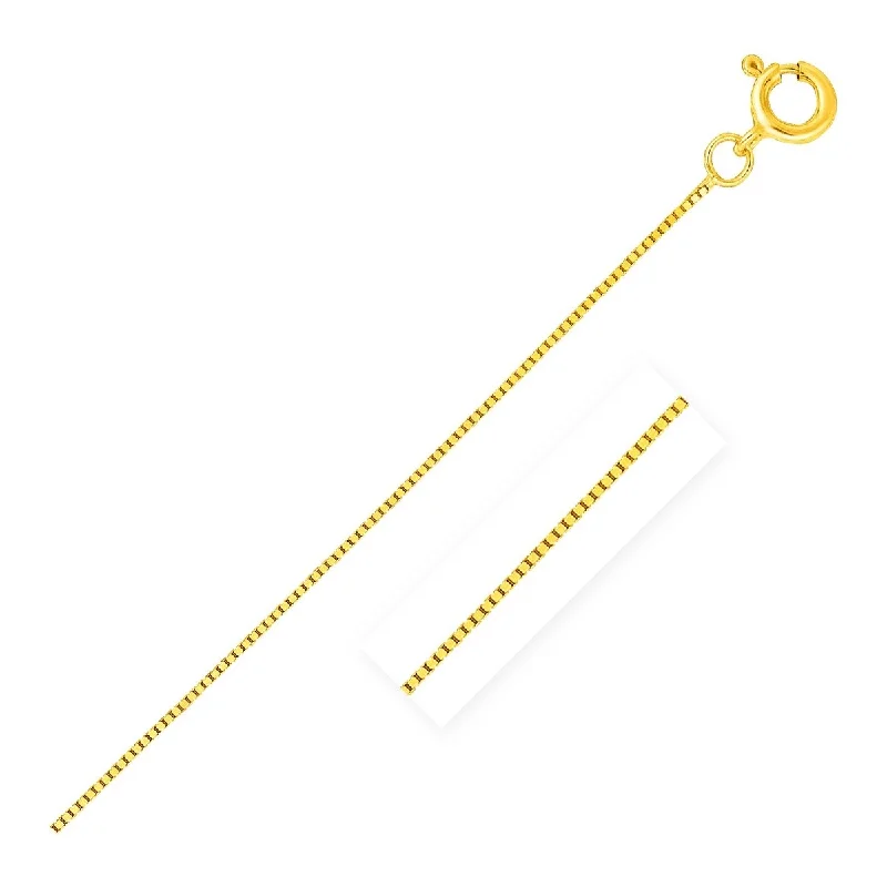 Sleek bar necklaces-14k Yellow Gold Classic Box Chain Necklace 0.4mm 18" Inches