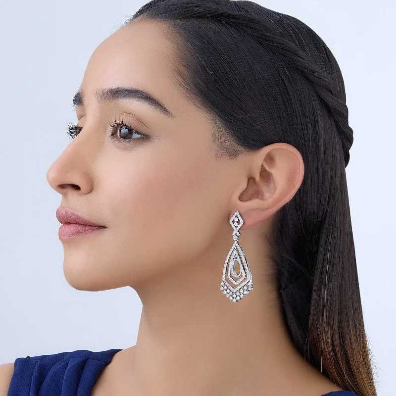 Two-tone earrings-Zircon Earring 163901