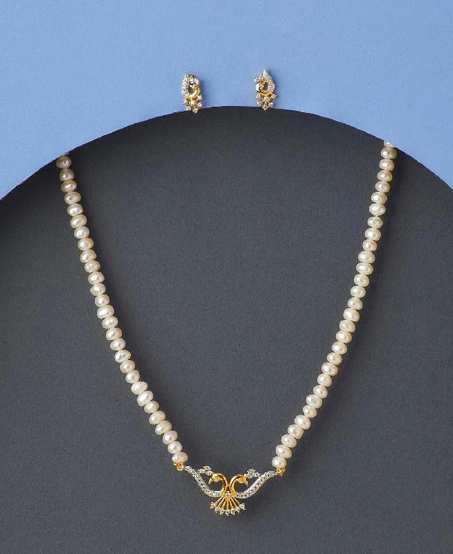 Fox charm necklaces-Peacock Real Pearl Necklace Set