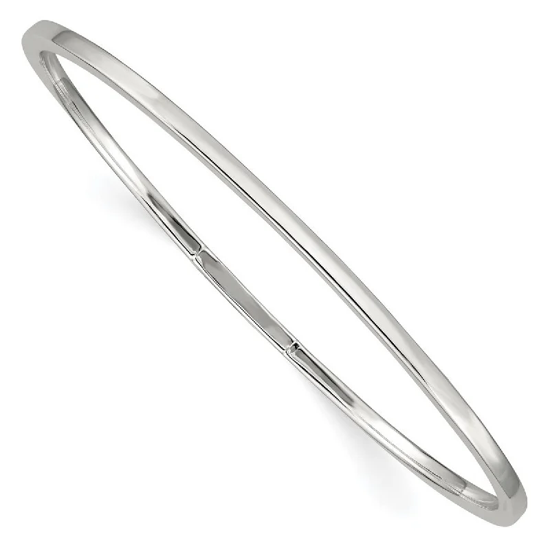 Tiny stack bangles-Curata 925 Sterling Silver 7" 2mm Thin Flat Slip on Polished Bangle Bracelet