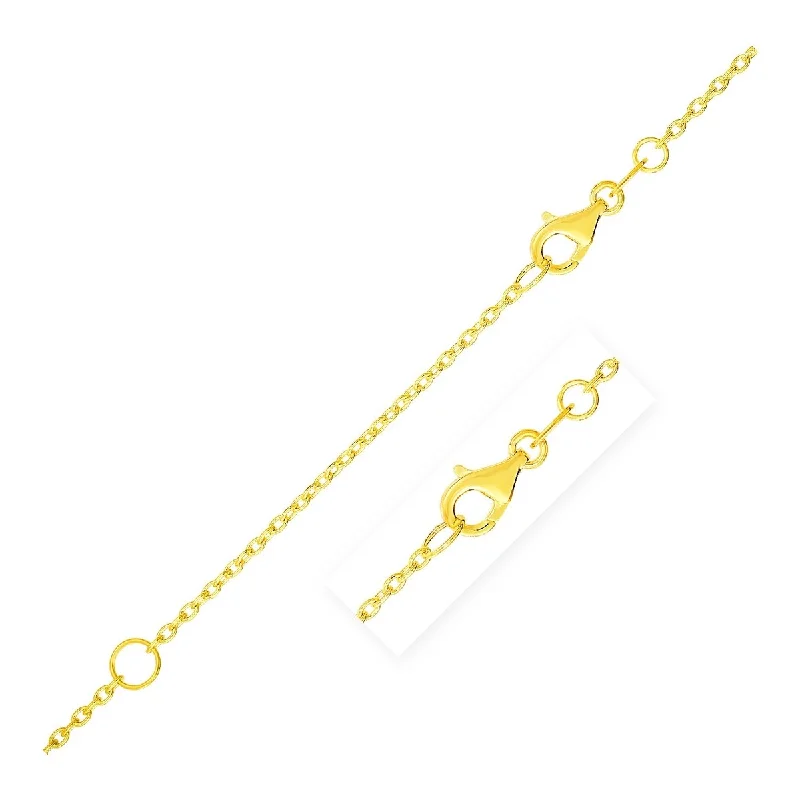 Thick bib necklaces-Extendable Cable Chain Necklace in 14k Yellow Gold (1.5mm) 18" Inches