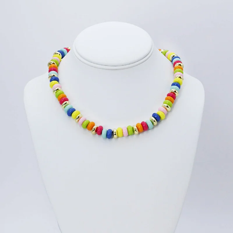 Lapis gem necklaces-Candy Pop Necklace N61