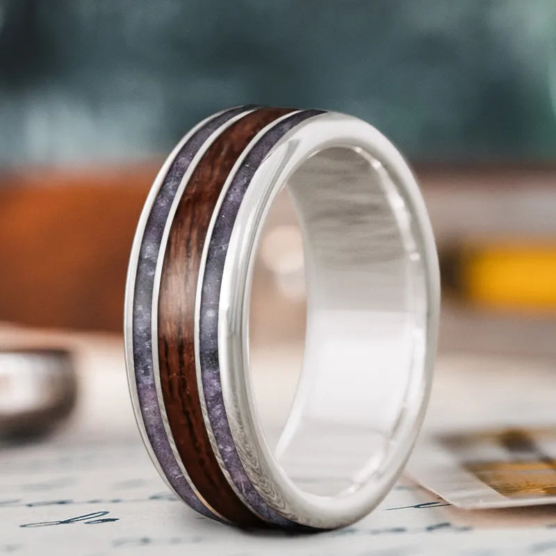 Fine texture rings-Custom Design - 3-Inlay Wide Center Ring TDw5MrVEPhNFWzcaUneGWDYk