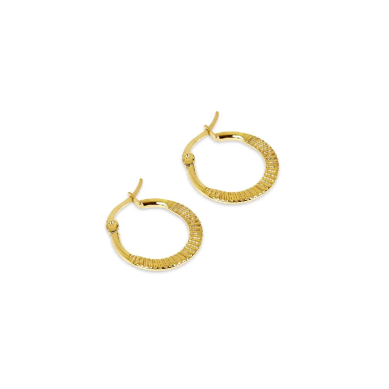 Textured disc earrings-Catania Huggie Earrings - Gold