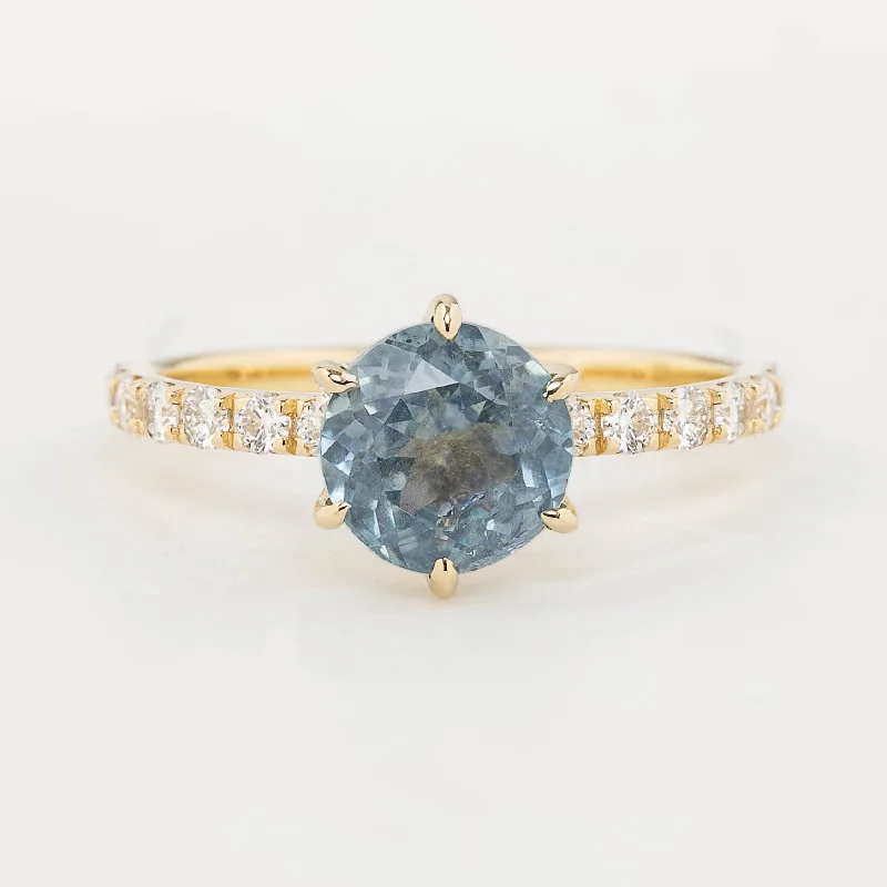 Satin finish engagement rings-Maria Luxe Ring 2.06ct Light Sky Blue Montana Sapphire (One of a kind)