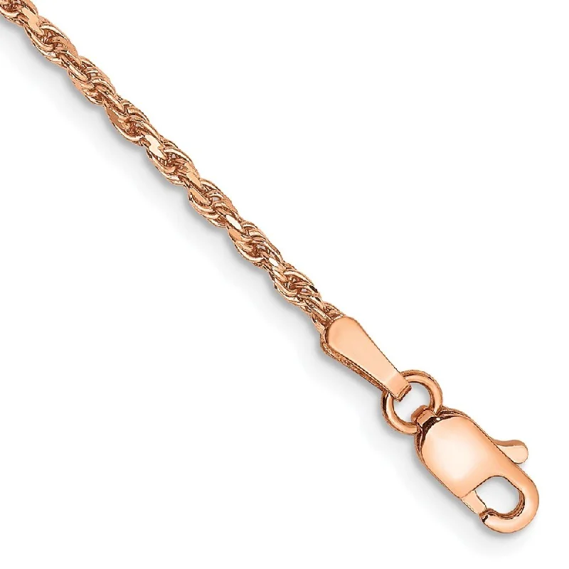 Dusk gothic bangles-14k Rose Gold 1.8mm Diamond-Cut Machine-made Rope Chain Bracelet, 7"