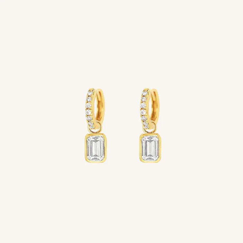 Light drop earrings-Radiant Crystal Hoops