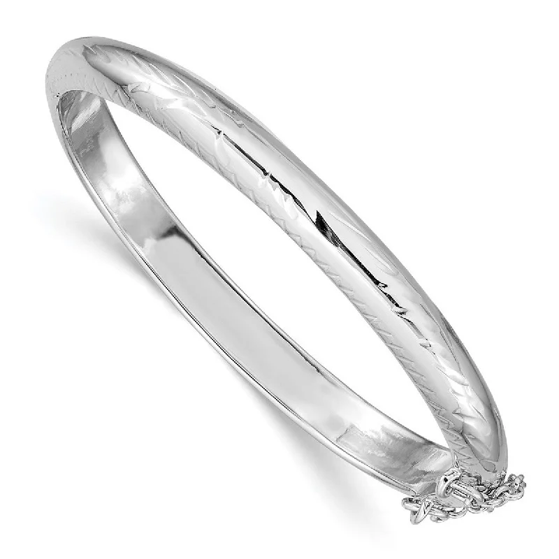 Radiant star bangles-Curata 925 Sterling Silver Chidrens 5.5" 5mm Textured Hinged Bangle Bracelet