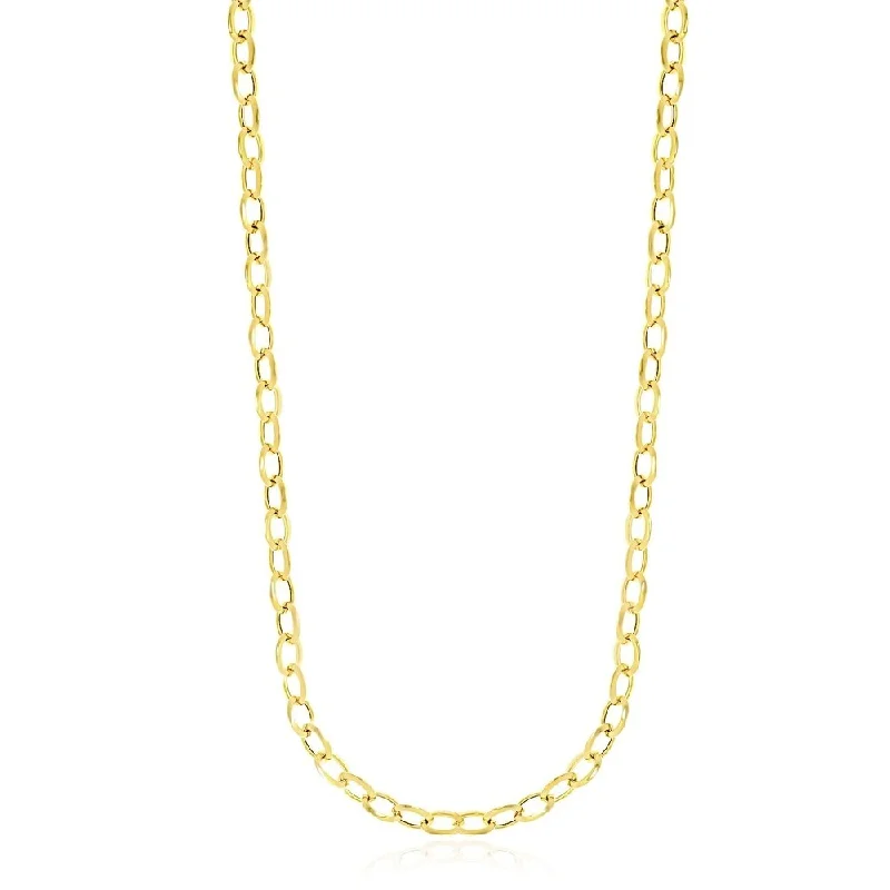 Woven tribal necklaces-14k Yellow Gold Cable Chain Style Polished Necklace