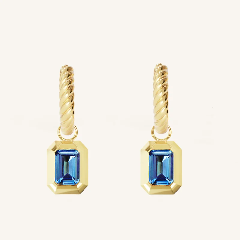 Bamboo style earrings-Royale Charm Hoops