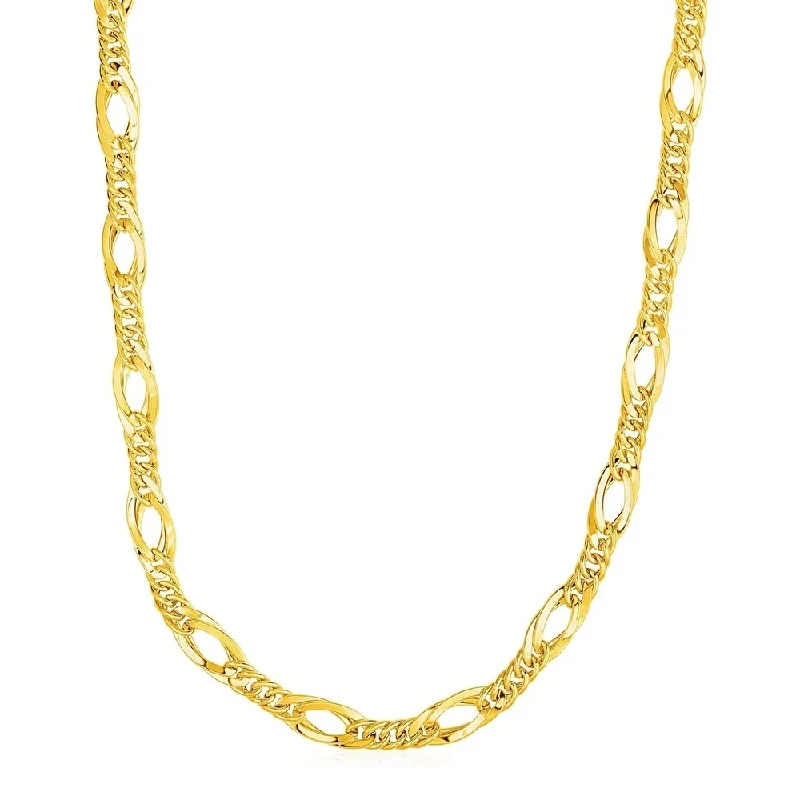 Bold gem necklaces-Twisted Oval Chain Necklace in 14k Yellow Gold