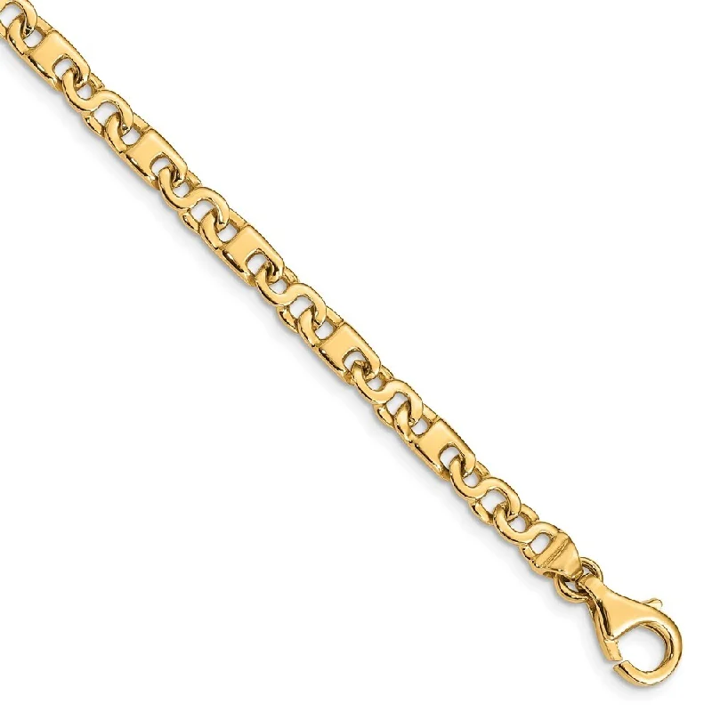 Open frame bangles-14k Yellow Gold 4.4mm Fancy Link Bracelet, 7.25"