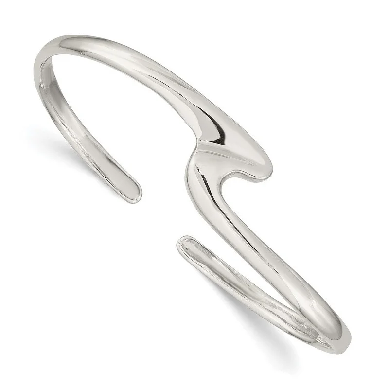 Tiny dot bangles-Curata 925 Sterling Silver 8mm Abstract Modern Cuff Stackable Bangle Bracelet