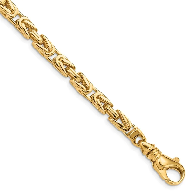 Playful bangles-14k Yellow Gold 4.9mm Hand-polished Byzantine Link Bracelet, 8.75"