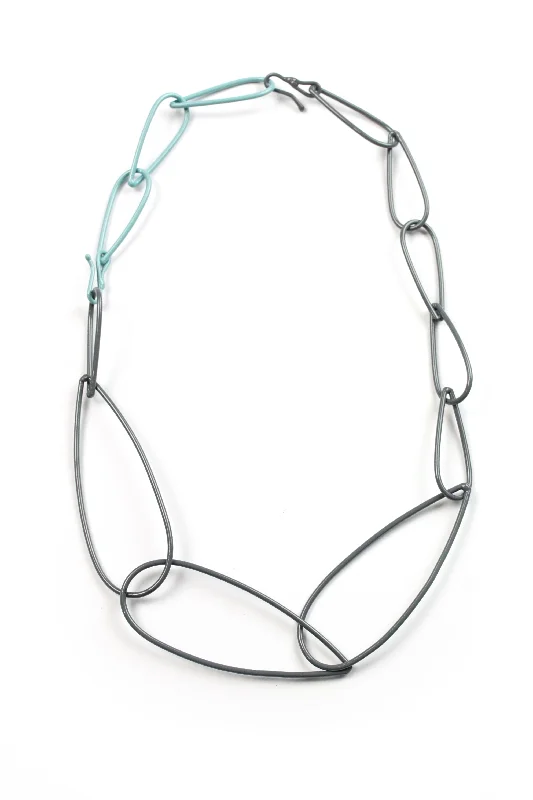 Drape-style necklaces-Modular Necklace in Storm Grey and Faded Teal