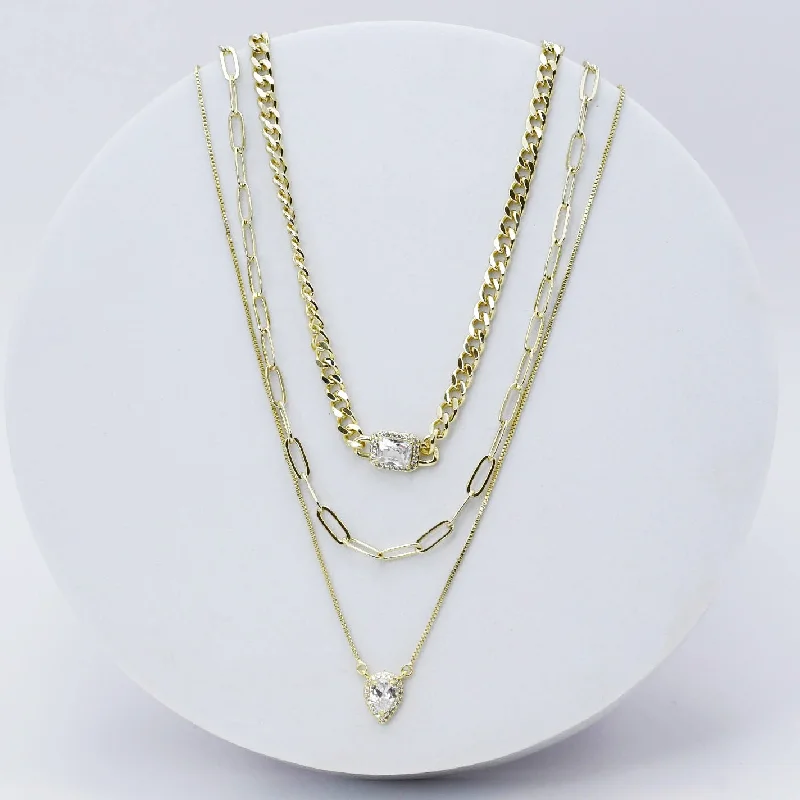 Baroque pearl necklaces-Luxe Layers Chain Necklace L5