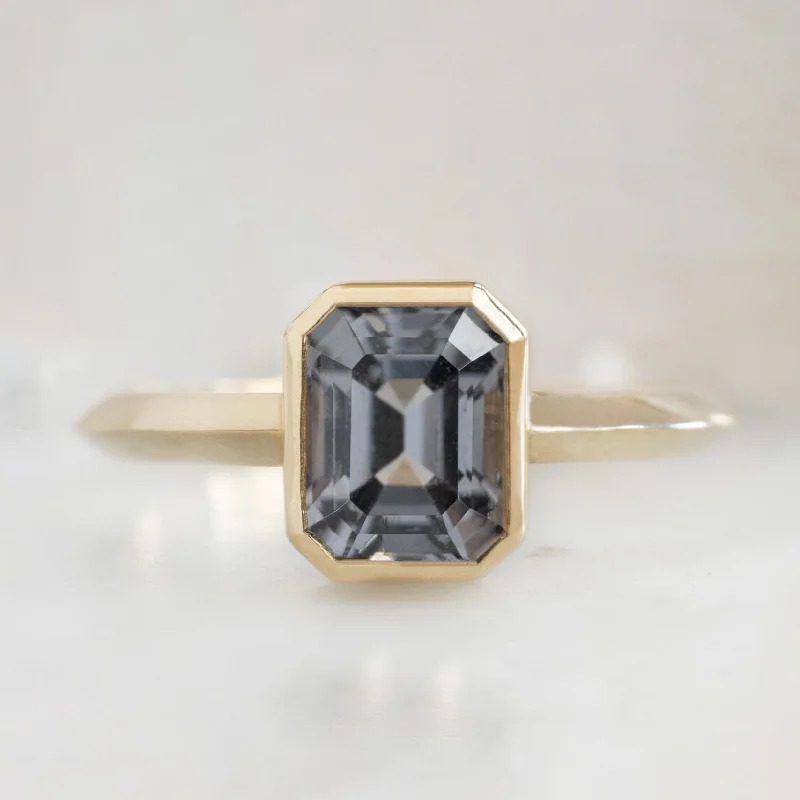 Light clay engagement rings-The Hazel Ring | 1.72ct Emerald Cut Spinel in 14K Yellow Gold