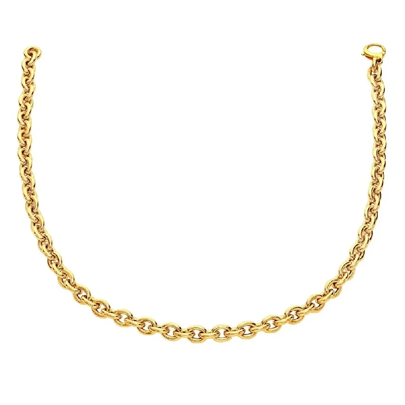 Baroque pearl necklaces-14k Yellow Gold Polished Cable Link Necklace