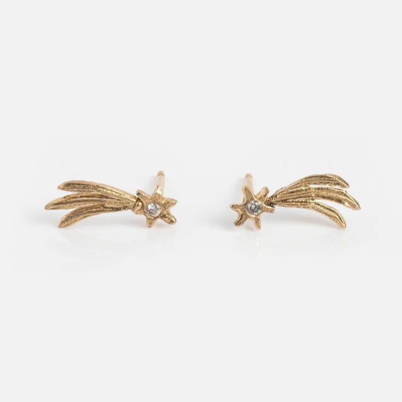 Coiled cord earrings-Shooting Star Studs