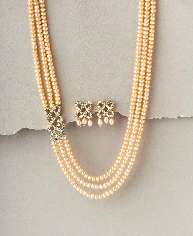 Baroque pearl necklaces-Gorgeous Pink Pearl Necklace Set