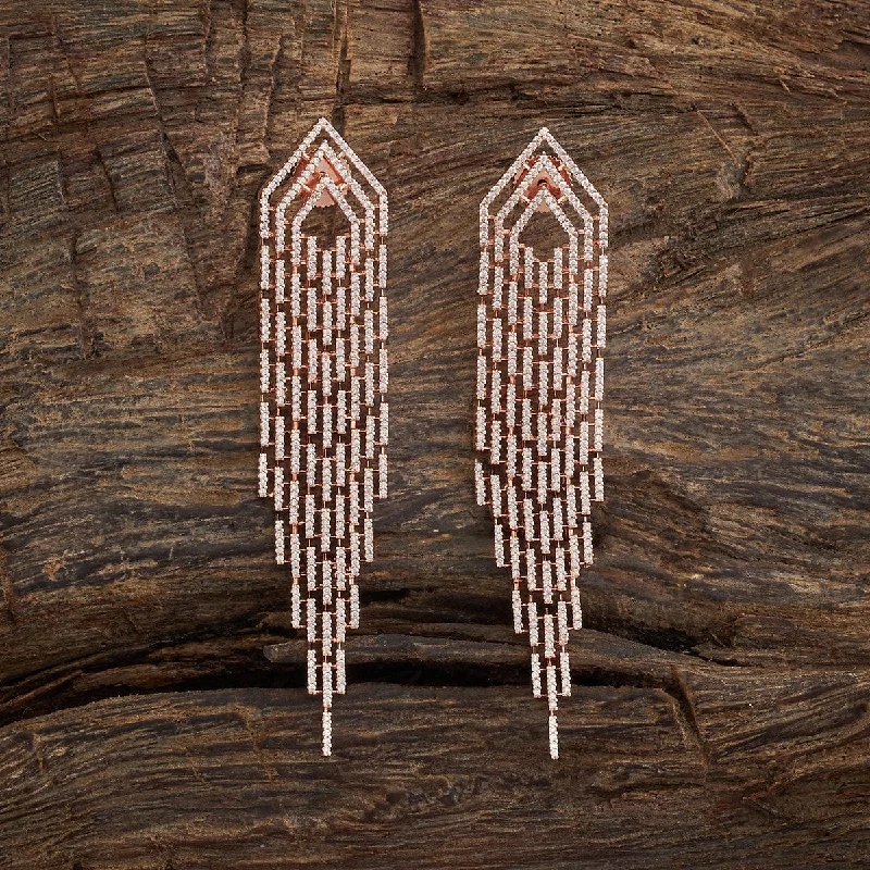 Light drop earrings-Zircon Earring 173419