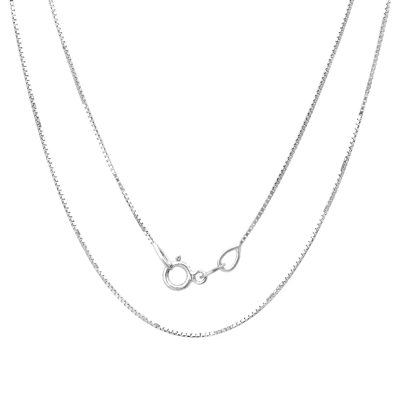 Surf wave necklaces-Sterling Silver 1 mm Box Chain Necklace by Roberto Martinez