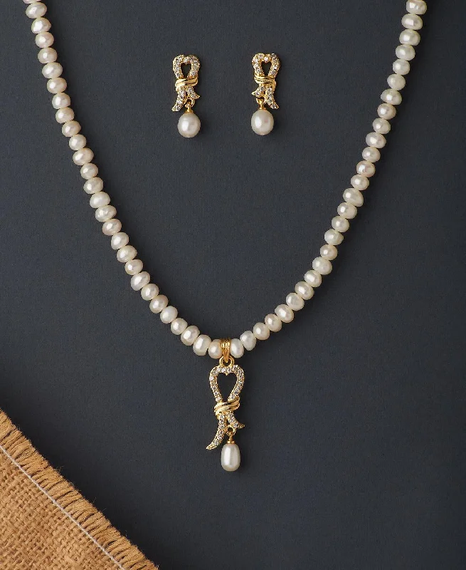 Thai style necklaces-Pretty Real Pearl Necklace Set