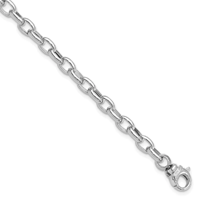 Surf bead bangles-14k White Gold 4.98mm Fancy Link Bracelet, 7.5"