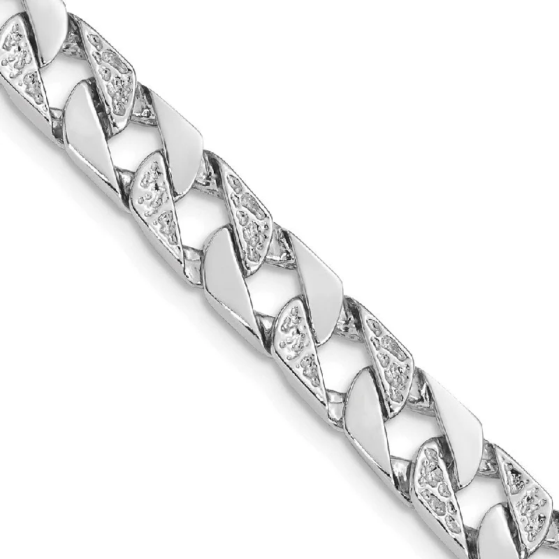 Pure crystal bangles-14k White Gold 7.5mm Fancy Link Chain Bracelet, 7"