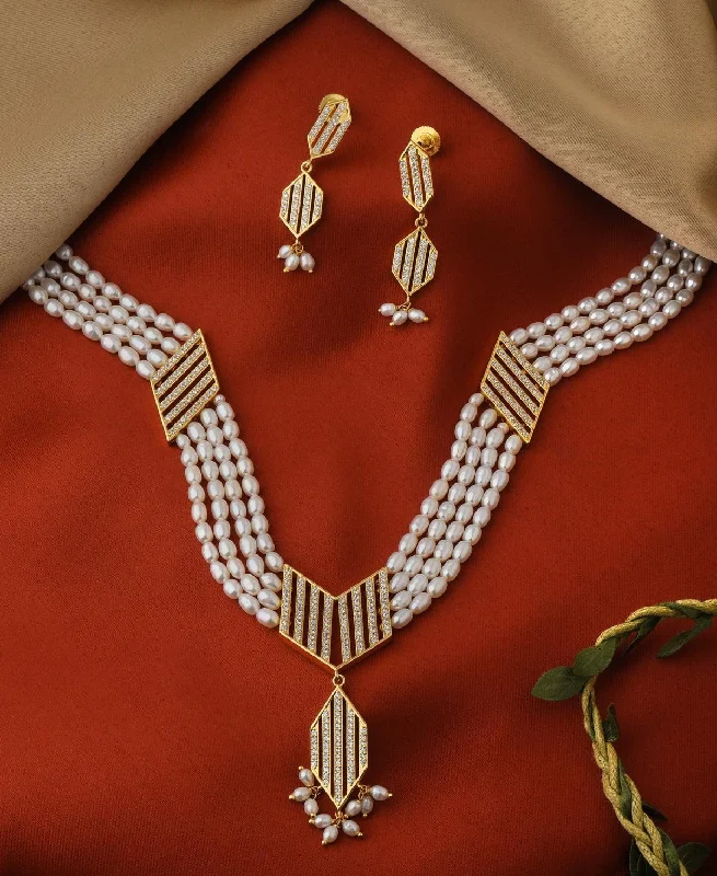 Regency style necklaces-Gorgeous Real Pearl Necklace Set