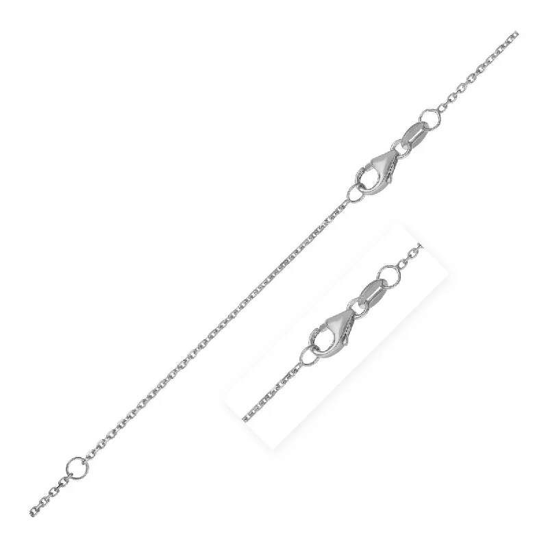 Oak wood necklaces-Double Extendable Cable Chain Necklace in 14k White Gold (0.8mm) 18" Inches