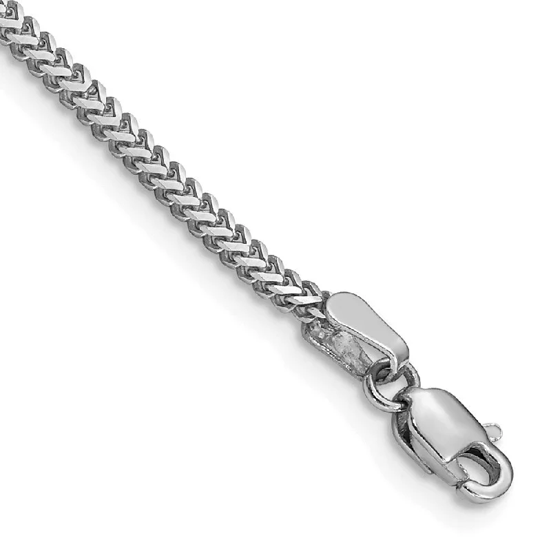 Flex cord bangles-14k White Gold 1.4mm Franco Chain Bracelet, 7"