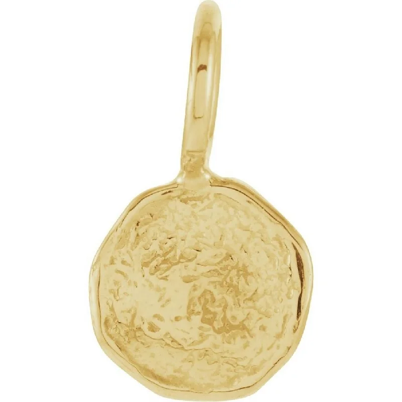 Fox charm necklaces-Curata 14k Yellow Gold Disk Pendant Necklace Jewelry Gifts for Women