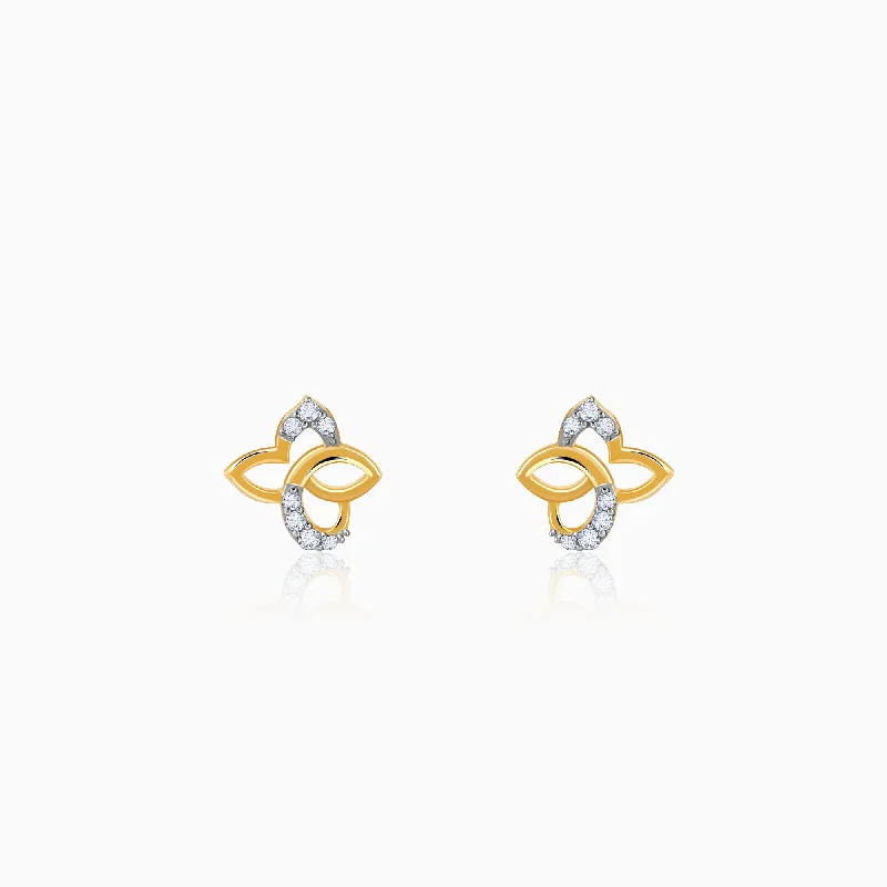 Tiered drop earrings-Gold True Blossom Diamond Earrings