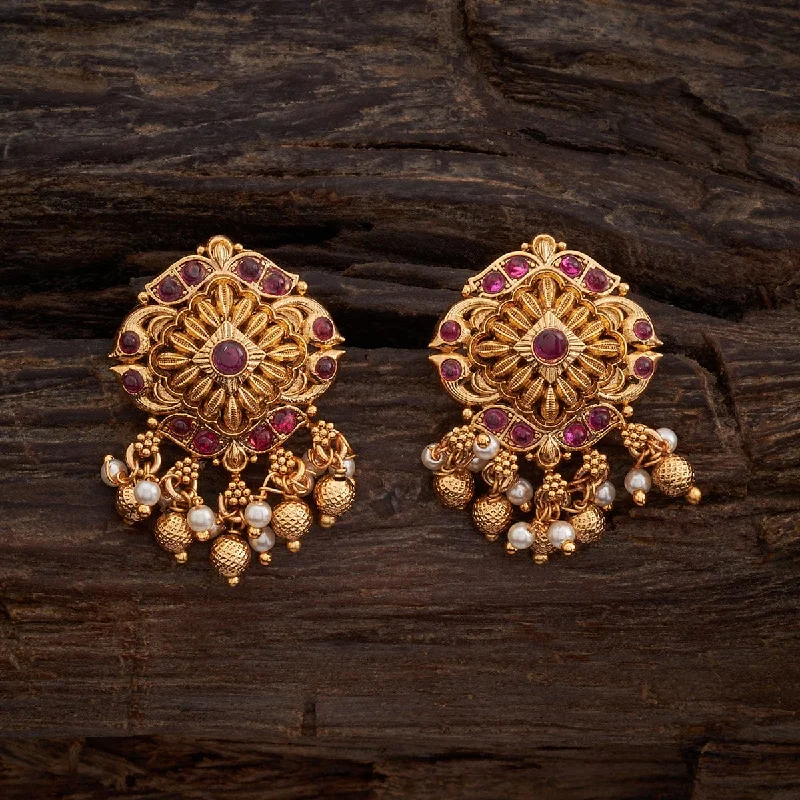 Agate gem earrings-Antique Earring 157669