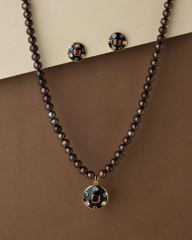 Thick bib necklaces-Multi Color Stone Necklace Set