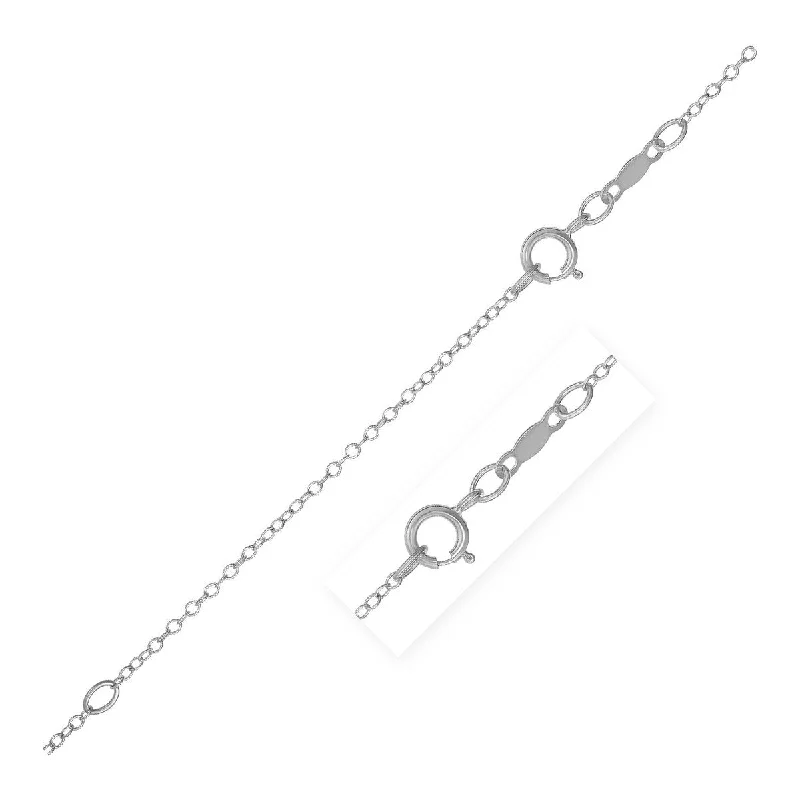 Flat knot necklaces-Extendable Cable Chain Necklace in 14k White Gold (1.2mm) 18" Inches