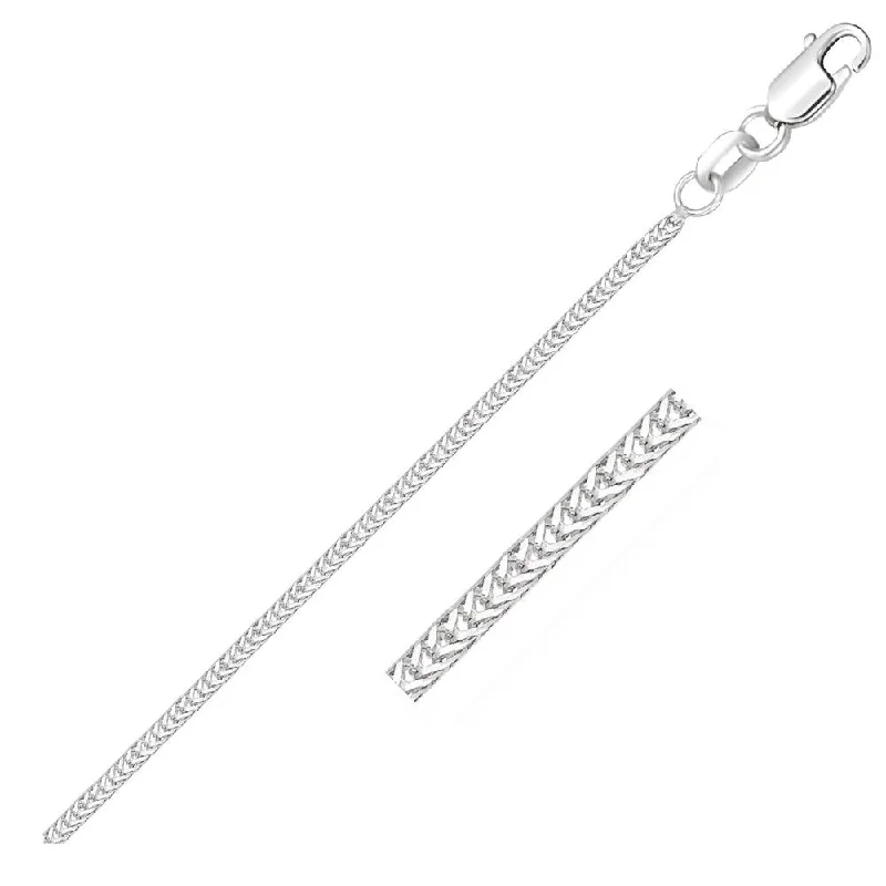 Slanted design necklaces-14k White Gold Foxtail 1.0mm Chain Necklace