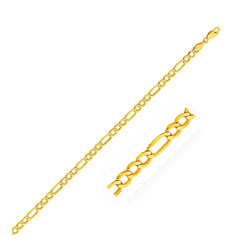 Reed weave necklaces-4.6mm 10k Yellow Gold Lite Figaro Chain Necklace 20" Inches