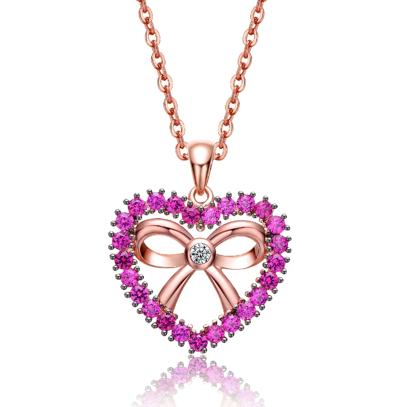 Reed weave necklaces-Emma Pink Cubic Zirconia Pendant Necklace