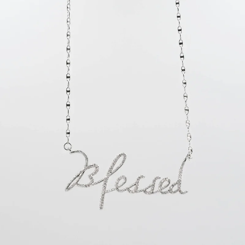 Flexible thread necklaces-Blessed Silver Necklace I-41