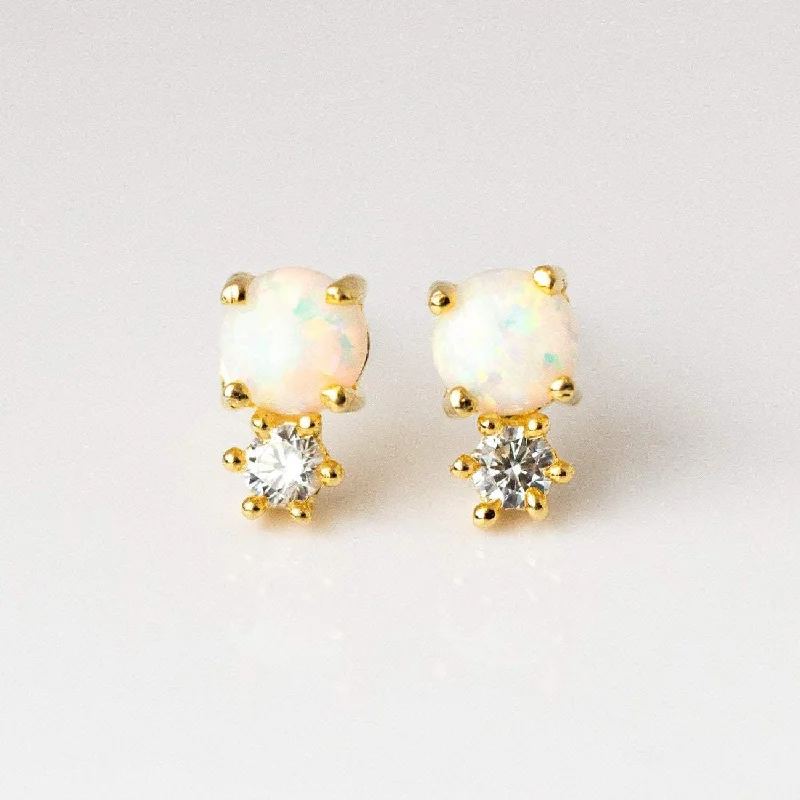 Sleek drop earrings-Gemstone Doublet Stud Earrings